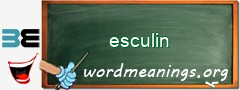 WordMeaning blackboard for esculin